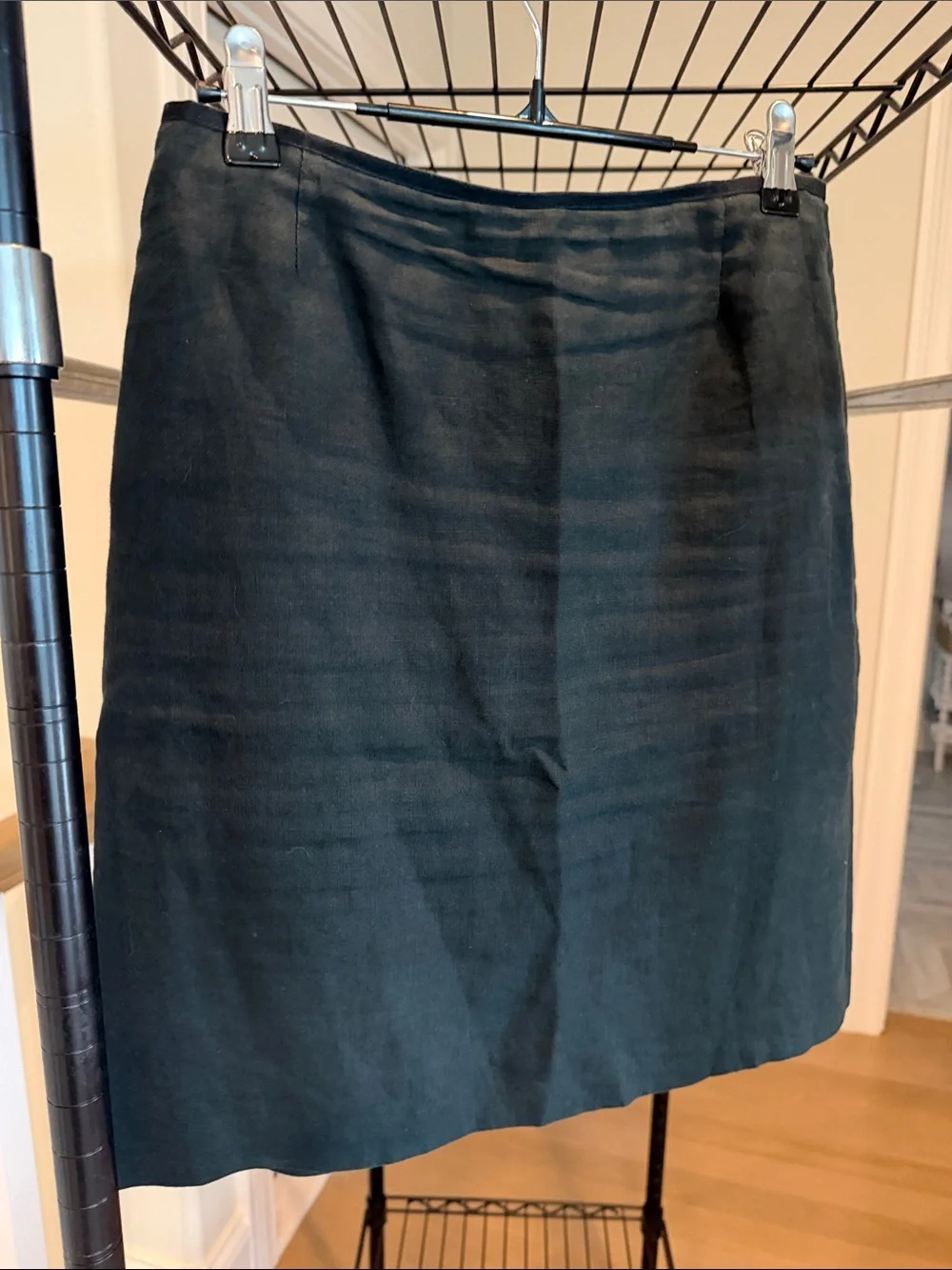 J. Crew Black A-Line Linen-Blend Skirt